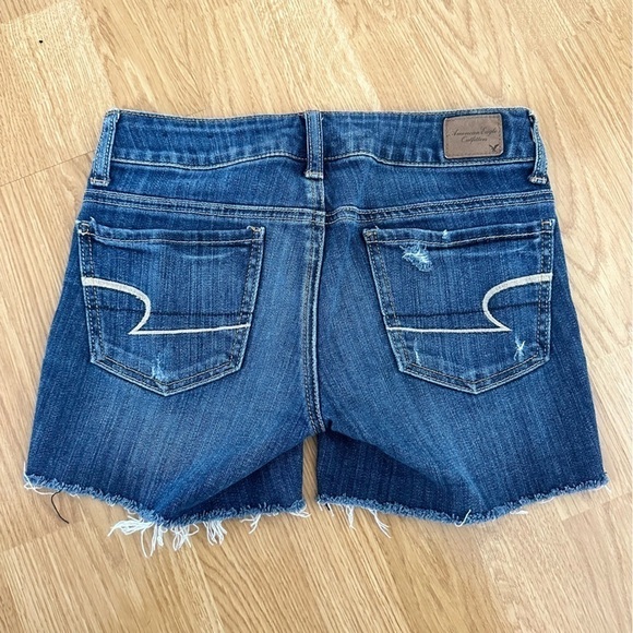 Vintage American Eagle Stretch Jean Shorts Size 00 - Picture 2 of 5